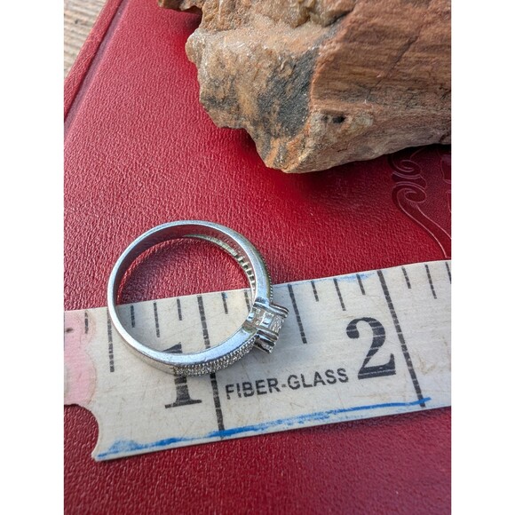 Vintage Pavé Solitaire Ring, Simulated Diamond Ring - Picture 10 of 10